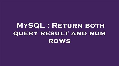 node js mysql query return result|result row object mysql.